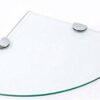 BSM Marketing Multi pack Toughened 6mm Glass Corner Shelves 2 x 300mm (12" approx) shelves