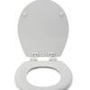 Croydex Sit Tight Carron Soft Close Toilet Seat, Wood, White, 47 x 36.5 x 6 cm