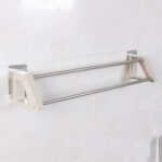 XHALERY Towel Rack Double Towel Rail,Multi-Color Optional Punch-Free Easy To Install Bathroom Kitchen Rack Brown(Color:Brown)