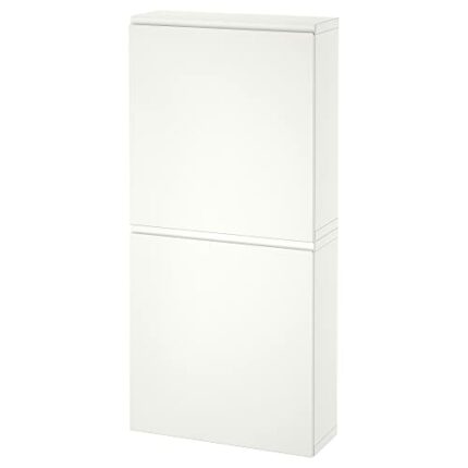 Ikea BESTÅ wall cabinet with 2 doors, 60x22x128 cm, white/Västerviken white