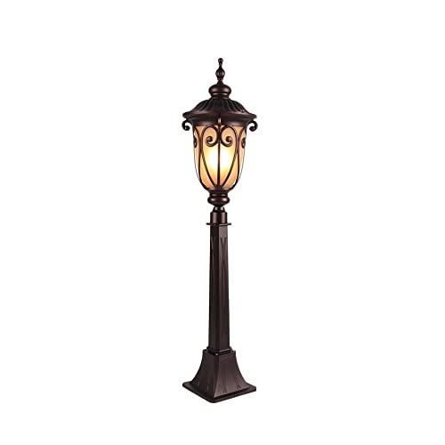 TQXDD Vintage Outdoor IP54 Waterproof Aluminum Lawn High Pole Pillar Light Victoria Vintage Garden Courtyard Villa Aisle Bollard Column Lamp Gara