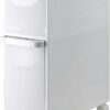 4-Tiers Bathroom Floor Storage Cabinet 8.6'' Small Corner Bathroom Floor Cabinet with Clear Drawers and Casters Waterproof Drawer Cart Storage To