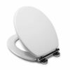 Croydex Flexi-Fix Lucerne Always Fits Never Slips Slow Close Toilet Seat, Wood, White, 45 x 37.8 x 6 cm