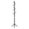 YEVONNIE Solid Rubber Wood Coat Rack, Free Standing Coat Rack, Tree-Shaped Coat Rack with 8 Hooks, 3 Height Options, for Clothes, Hats, Bags, for