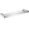 RAKUTE Hair Dryer Holder Bathroom Shelves Black/Silver Stainless Steel Wall Nail-Perforated Square Storage Rack Kitchen Lucency Glass Hardware Ho
