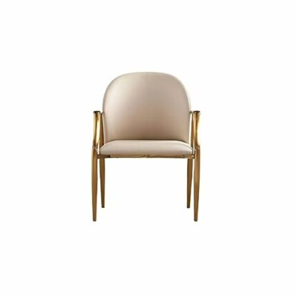 WALNUT Armrest Dining Chairs Metal Comfortable Backrest Upholstered Chair Kitchen Furniture