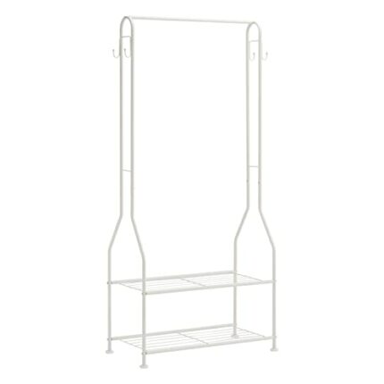 Amazon Basics Wardrobe with Two Bottom Shelves, White, 67.9 x 35.5 x 149.8 cm