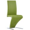 vidaXL 6x Dining Chairs with Zigzag Shape Kitchen Living Room Dinner Room Home Restaurant Office Side Chairs Seating Furniture Green Faux Leather