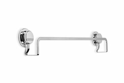 Croydex QM292941 Stick N Lock 2 Adhesive Towel Rail, 5 Year Rust Free Guarantee, Chrome