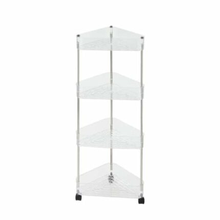 3 Tier Rolling Storage Cart, Multi-Functional Clear Cart Storage for Kitchen Bathroom Laundry and Any Corner Storage with Wheels (4 Tiers)