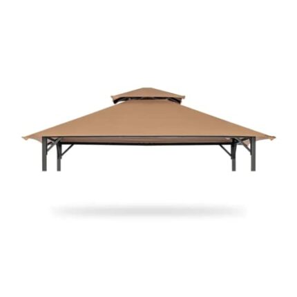Grill Gazebo Replacement 5' x 8' Canopy Roof, Outdoor BBQ Gazebo Canopy Top Cover, Double Tired Grill Shelter Cover with Durable Polyester Fabric