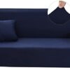 FreeBiz Sofa Covers 1 Seater Elastic Fabric Slipcovers Stretch Couch Slip Cover Plush Protector for Kids Pets Living Room Black