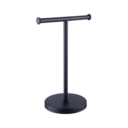 MIAOHY Stainless Steel Free-Standing T Shape Jewelry Towel Holder Stand Towel Rack for Bathroom (Color : Argento, Size : 12.99x6.30x6.30inch)