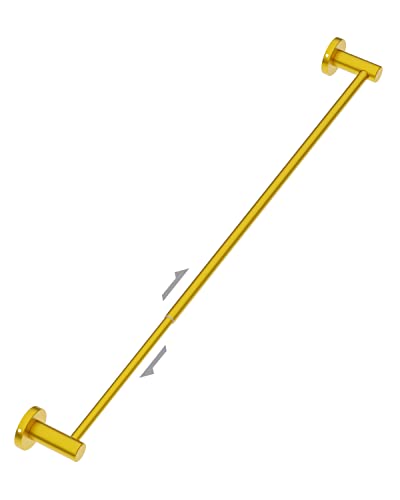 Adjustable 23.6 to 42 Inch Single Bath Towel Bar, ZUEXT Brushed Gold Stainless Steel Towel Holder Hanger,Wall Mount Expandable Hand Towel Rod for
