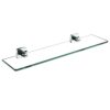 FVRTFT Bathroom Glass Shelf, Wall Mounted 8mm Tempered Glass Caddy Shelf, Rectangular with Polished Chrome Bracket, for Bathroom, Washroom Organi