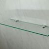 BSM Marketing 400mm x 100mm 6mm Thick Toughened Glass Shelf With Chrome Finish Shelf Supports