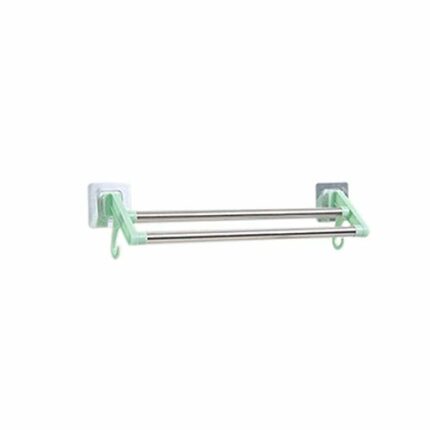 N/A Wall Mounted Stick-up Towel Holder Bathroom Double Pole Punch-free Hanging Rod Drying Towel Rack Hanger Bathroom Accessories (Color : 3-pack)