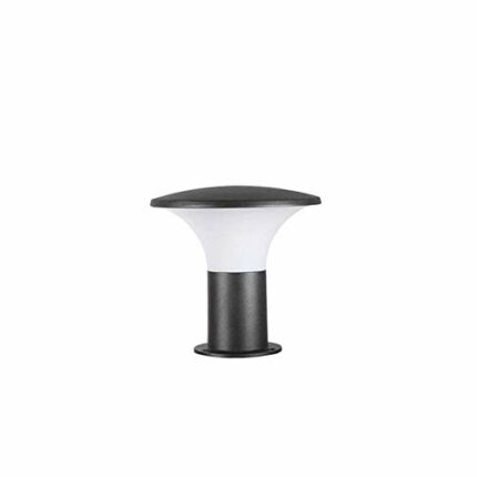 GJCQZQ Exterior Rainproof Simplicity Outdoor Lawn Lights Aluminum Metal Waterproof Park Street Post Lights Rainproof Column Lamp PC Lampshade Dec