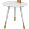 Aspect Martini Metal Tray Round Side/End/Lamp Table, 45 dia x 46cm H, White