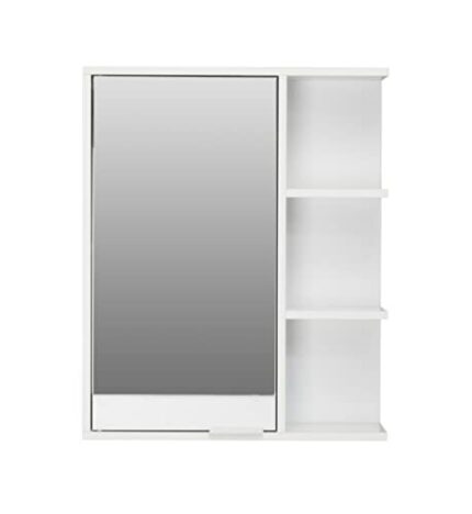 House & Homestyle Lambeth Single Door Mirrored Cabinet, Engineered Wood, White, One Size