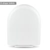D Shape Toilet Seat Soft Close White D-Shaped 44cm x 35.5cm Adjustable Bottom Fixing Polypropylene
