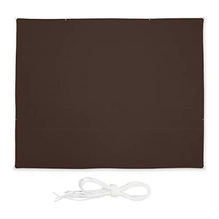 Relaxdays Rectangular Sun Shade Sail W x D: 3 x 4 m Water-Repellent UV Resistant with Guy Ropes Patio Balcony Brown