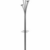 Alba Festival Hat and Coat Stand Tubular Steel with Umbrella Holder and 5 Pegs Black Ref PMFESTY N