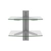 WALI CS202S Floating Wall Mounted Transparent Strengthened Tempered Glasses for DVD Players,Cable Boxes, Games Consoles, TV Accessories 2 Shelf,