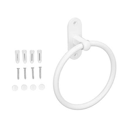 HEEPDD Towel Rings, White Aluminum Alloy for Home Hotel Bathroom Towel Ring