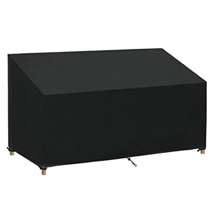 SanGlory 3 Seater Bench Cover Waterproof Oxford Fabric, Anti-UV Coating Protective Cover for Garden Seat, Tear Resistant 3 Seat Garden Bench Cove