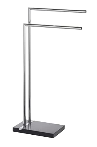 Legler Towel/Clothes Stand Noble, Metal, Chrome/Black, 20 x 45.5 x 82 cm