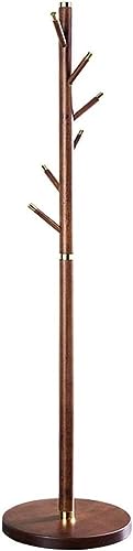 KRHINO Clothes rack and hat rack Coat Rack Wooden Tree Coat Rack, Coat Stand With 6 Hooks, Free Standing Coat Rack, Hallway/Entryway Coat Hanger