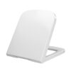 Fanmitrk White Toilet Seat Duroplast,Soft Close Toilet Seat,Square Shape,Easy to Clean,Quick Release and Top Fastening (UF09-06)