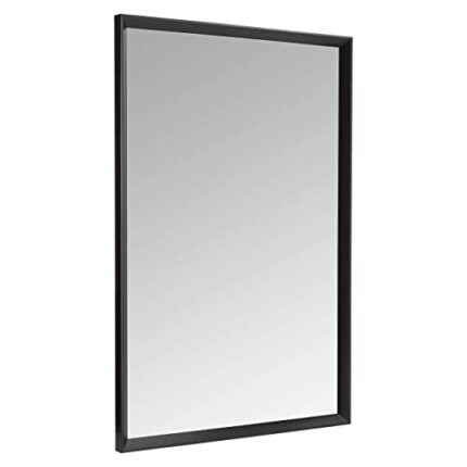 Amazon Basics Rectangular Wall Mirror 60.9 x 91.4 cm - Peaked Trim, Black