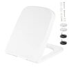 Kinsinder Square Shape White Toilet Seat, Soft Close Toilet Seat with Quick Release for Easy Clean, Simple Top Fixing, Standard Toilet Seats Whit