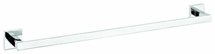 tesa DELUXXE Single Towel Rail - Self-Adhesive Towel Bar in Stainless-Steel Design - Wall-Mounted Towel Holder - Waterproof, incl. Power.Kit Adhe