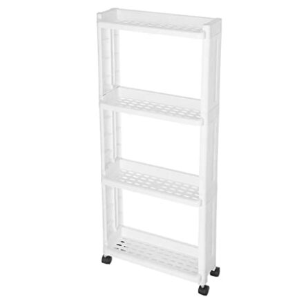 JYDQM Kitchen Shelf Organizer Wheels Trolley Bathroom Gap Storage Rack Sundries Storage Rack Pulley Living Room ( Color : Argento , Size : 1pcs )