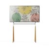 POUT Eyes 16 TV Studio Display Mount - Solid Wood Easel Quad-Leg w/Height Adjustable White Bracket & Cable Ties - Max Load 88lbs 49 to 70 Inch LE