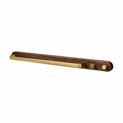 Bathroom Towel Holder Wood Towel Bar With Metal Rod Wall Mounted Towel Rack Multifunctional Bathroom Accessory No Bathroom Towel Holder