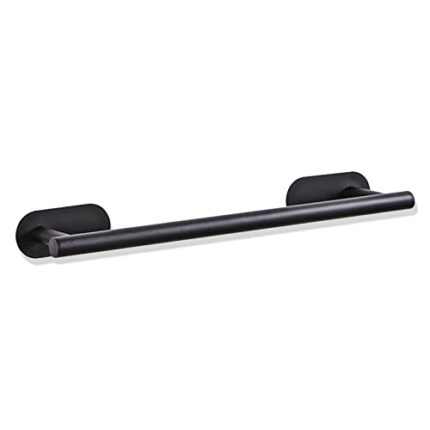 ToKinCen Rail Towel Bar, Self Adhesive Towel Holder 15 Inches 304 Stainless Steel Wall Mounted Polished Towel Rack Rustproof for Bathroom and Kit