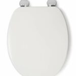 Croydex Flexi-Fix Kielder Always Fits Never Slips Anti Bacterial Toilet Seat, Wood, White