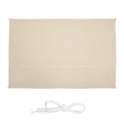Relaxdays Rectangular Sun Shade Sail 5 x 7 m Waterproof UV Resistant with Tension Ropes Patio Balcony Beige