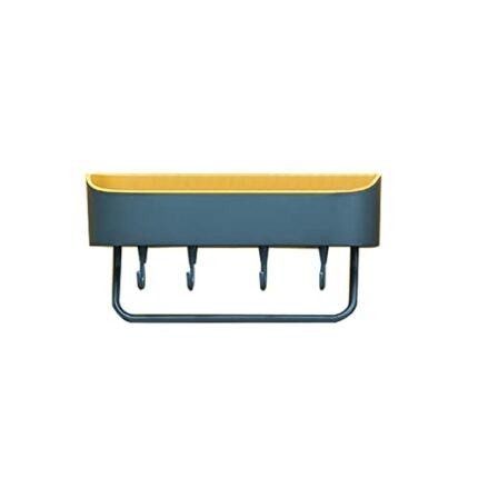 Towel Rack Wall Mounted Bathroom Shelf Self Adhersive Storage Basket with Hook for Household Kitchen Bathroom