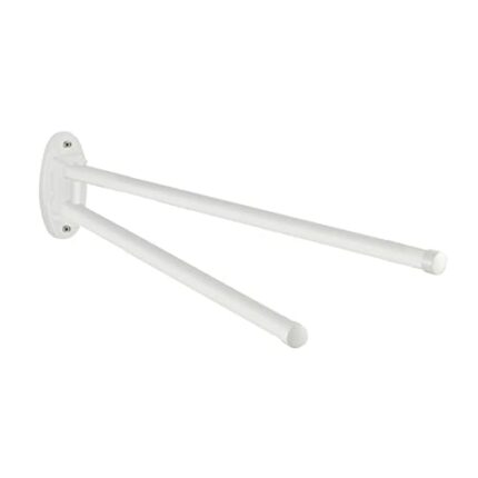 WENKO 18572100 Towel holder Basic - 2 flexible arms, Metal, 4.5 x 9.5 x 41 cm, White