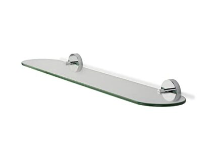 Croydex Flexi-Fix Romsey Glass Shelf with Zinc Alloy Construction, Chrome