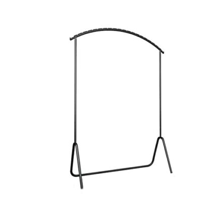 N/A Single Rod Arcuated Coat Rack Metal Floored Clothing Rack Bedroom Clothing Organizer Hat Creative Clothes Hanger (Color : Svart, Size : 150 *