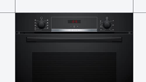 Bosch PKE61RAA8B Electric hob, 60 cm, Black, Serie 2, Built in & HBS534BB0B Serie 4 Built-in Oven with EcoClean Direct, Cleaning Assistance, 3D H