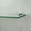 cabinetsforbathrooms Glass 1 tier Shelf With Two Chrome Finish Brackets 300mm x 100mm Toughened Safety