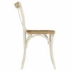 vidaXL 6x Solid Mango Wood Cross Chairs Steel Frame Open Crossed Back Design Classic Style Dining Chair Dinner Seat Kitchen Furniture White