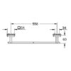 GROHE Start Cube Towel Rail – Bathroom Wall Mounted Towel Holder (Metal, Concealed Fastening, Including Screws and Dowels), Size 600 mm, Extra Ea